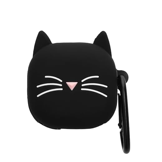 kwmobile Schutzhülle kompatibel mit Samsung Galaxy Buds 2 / Buds Live/Buds Pro - Hülle Kopfhörer - Silikon Case Cover Katze Schwarz Weiß