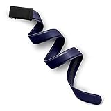 Mission Belt Men's Ratchet Belt - 35mm Swat Black Buckle/Blue Leather Strap, Custom (up to 56)