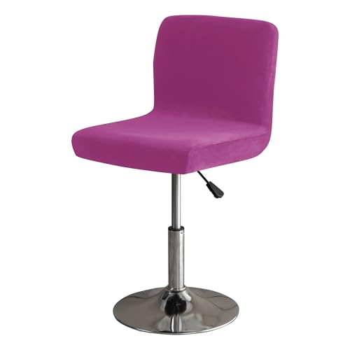 PENDEJATO Bar Stool Covers, Stretch Bar Stool Cover with Back Velvet Barstool Cover Bar Stool Seat Covers Pub Counter Stool Chair Slipcover Swivel Barstool Cover (4, Purple)