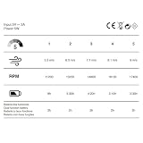 wonderlamp - Wentylator ręczny Chill zielony, 5 prędkości, wyświetlacz LED, cichy silnik i akumulator – przenośny mini wentylator do biura i podróży