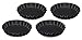 Formegolose 86204FG Juego de 4 moldes tartaletas, 12 cm, Acero, Negro