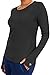 Healing Hands Mackenzie Women's Underscrub, Long Sleeve Tee with Thumbholes, Modern Fit Undershirt- 5051, XL, Black