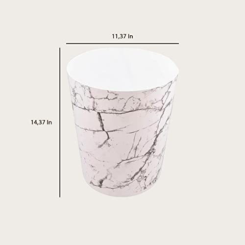 Image of SEDLAV Plastic Office Trash Can, 5 gal (White Marble)