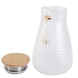 HIAKDOFT Jarra de Vidrio Resistente al Calor y Frío con Asa para Jugos y Bebidas Elegante y Ligera para Uso Doméstico y Fiestas