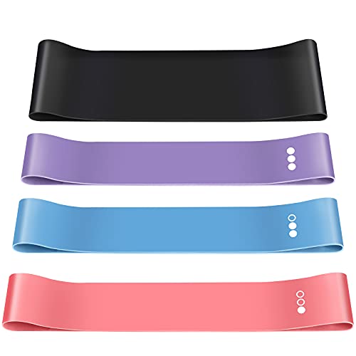 Bandes de résistance [Lot de 4] Bande de résistance avec sac de transport, bande de gymnastique Theraband pour Pilates, stretching, yoga, renforcement musculaire à la maison, salle de gym Cover