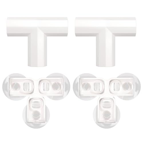 FXW Connectors for AuraSpace Acrylic Indoor Dog Playpen, 2 Add-On T-Buckles Set，for 24" H Playpen, White