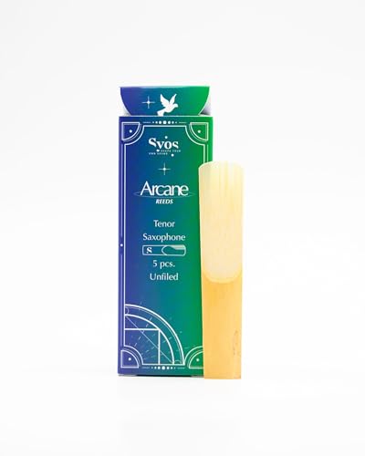 Syos Arcane Tenor Saxophone Reeds 2.5 - Easy to Control Tenor Sax Reeds 2.5 for a Warm and Rich Sound - Unfiled Reeds for Your Tenor Saxophone Mouthpiece - Box of 5 Reeds