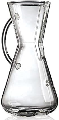 Chemex Pour-Over Glass Coffeemaker - Glass Handle Series - 3-Cup - Exclusive Packaging, Clear, 3 cups