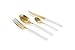 Villa d'Este Home Tivoli 2422940 Inverse Set Posate 24 Pezzi, Oro/Bianco, Acciaio