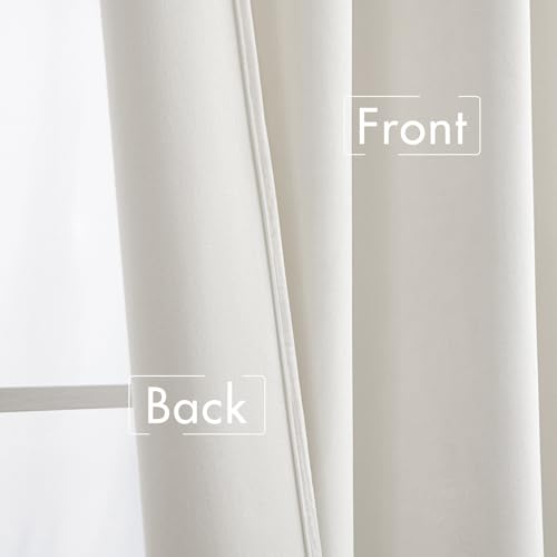 Image of MIULEE White Velvet Curtains 52x90 inches Luxury Room Darkening Curtains | Thermal Insulated, Super Soft Modern Window Drapes for Bedroom Living Room, Rod Pocket & Back Tab