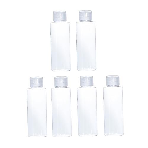 FRCOLOR 6 botellas de plástico con tapa para apretar, botella de plástico, botella de exprimidor, botella de maquillaje, botella vacía, tónica, botellas cosméticas, botella de loción de viaje