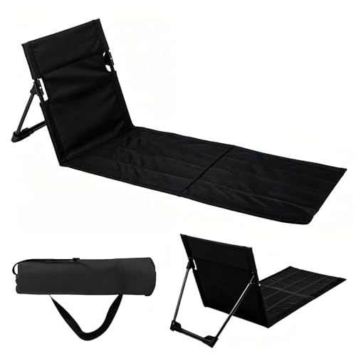 KQWVZ Sterilla De Playa con Respaldo, Esterilla De Playa Plegable, Tejido Oxford Esterilla PlegablePlaya con Funda De Transporte, Tumbona Plegable para Camping, Actividades Al Aire LibrePlaya