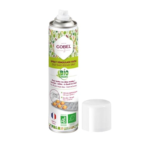 Spray de démoulage et cuisson BIO - 250 ml - Fabriqué en France à Base de 100% d'Huile Végétale BIO - Réduit l'Adhérence des Préparations au Support de Cuisson - Sans Goût ni Odeur, Neutre