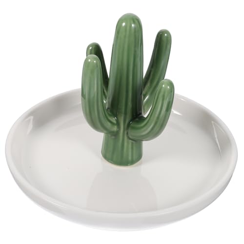 Cabilock Présentoir À Bijoux En Céramique Cactus Plateau De Rangement Pour Boucles Doreilles