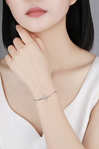 Yzsfmzge Cross Bracelet 925 Sterling Silver Bracelets For Women Adjustable Bracelet #TOP2