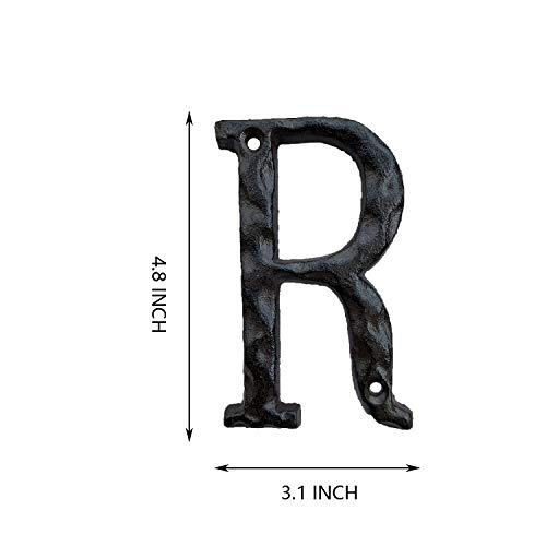 image for YOUCC-XX House Letter, 5 Inch High Cast Iron Home Address Letter, Perf