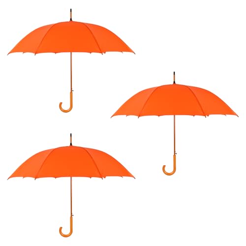 Parapluies orange automatiques résistants aux tempêtes