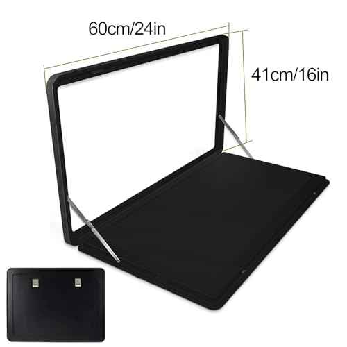 Table pliante murale extérieure noire 60x45 pour aménagement de van et camping-car - 6