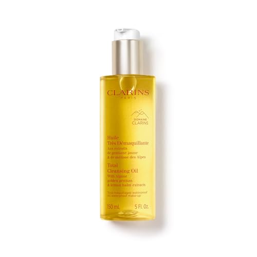 Clarins Total Cleansing Oil | Removes Long-Wearing Heavy and Waterproof Makeup and Pollutants | Preserves Skins Microbiota | Easy Rinse | Safe For Use On Face Eyes and Lips | Dermatologist Tested