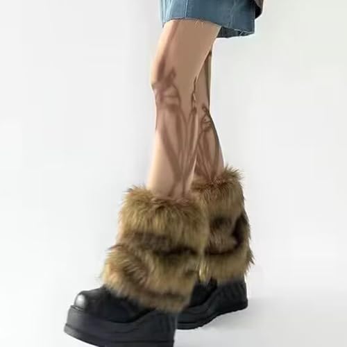Women's Leg Warmers, Fashion Faux Fur Fuzzy Leg Warmer, Long Boots Shoes Cuff Cover2
