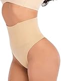SHAPERQUEEN 102B - Women Waist Cincher Girdle Tummy Slimmer Sexy Thong Panty Shapewear (L, Nude)