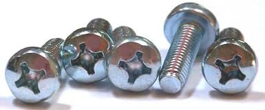 M6-1.0 x 16 mm Machine Screws/Phillips/Pan Head/Steel/Zinc / DIN7985A / 700 Pc. Carton