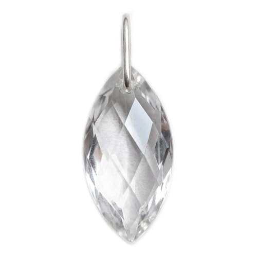 Pendentif cristal en argent massif Le Luft de 11 x 22mm pour collier élégant