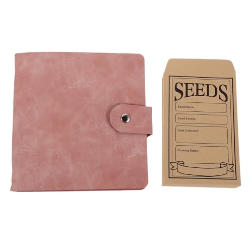 Homoyoyo Raccoglitore per Semi da Giardino in Similpelle 2 Anelli 5 Pollici Organizer con 50 Buste Autosigillanti e Tasche Trasparenti Libro per Conservazione Semi di Fiori e Ortaggi per
