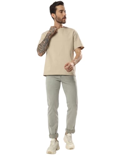 Image of Cotton Comfort Fit Jeans for Men | Full-Length Solid Denim Pants with Button Closure, Embroidered Design, Mid-Rise Casual Trousers for Daily | Classic Jeans for Office Bottoms (DI-249)