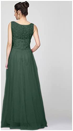Patlani Women's Net Embroidery Aline-Flered Gown Dress For Women Full Stitched Gown Ready To Wear.(All Over-Green-M)