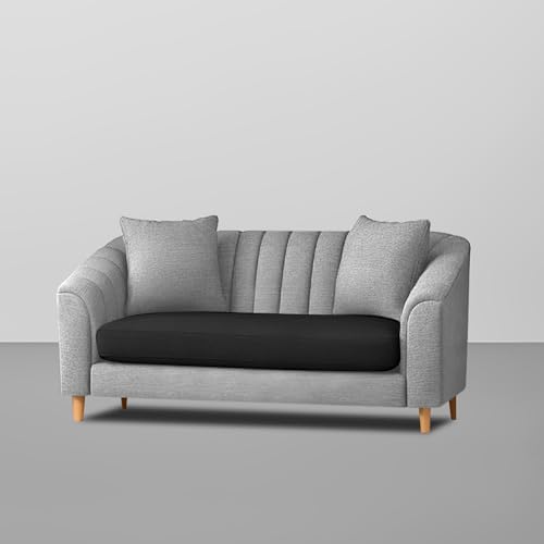 Image of Casaliving Doraldo 2 Seater Sofa Set for Living Room (Black Grey Colour) Premium Fabric Sofa