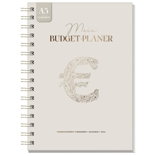 12 Monate Budget Planner Deutsch - Undatierter Haushaltsbuch 2026 mit 60 Wochen Einnahmen-Ausgaben Tracker Achtsamkeit Reflexion - Finanzplaner - Budgetplaner zur Kontrolle Geldes - Ausgabenbuch