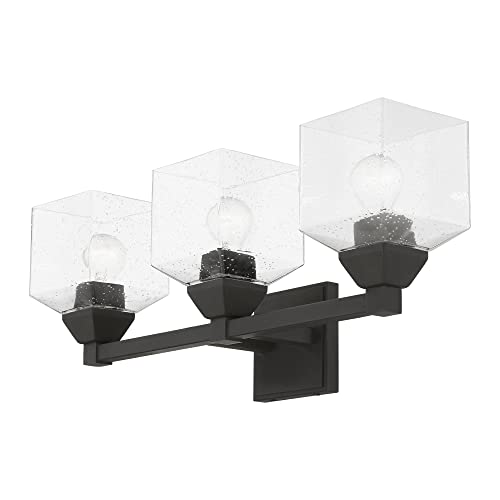 Image of Livex Lighting 10383-04 Aragon 3 Light Vanity Sconce, Black