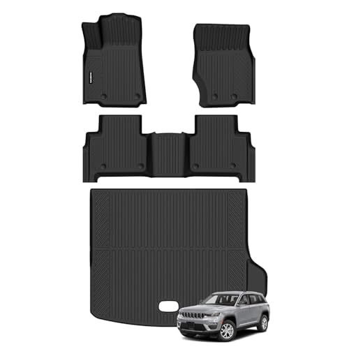 Naibeve Floor Mats for 2022-2026 Jeep Grand Cherokee (Include 4xe)(NOT for WK) (NOT for Grand Cherokee L)- All Weather Custom Fit for Grand Cherokee Floor Mats & Cargo Mat Accessories