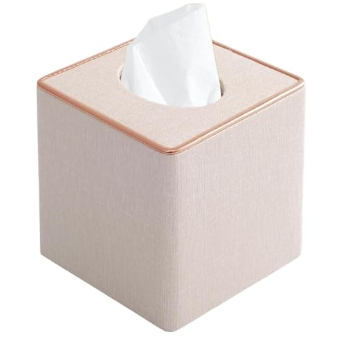 Rarapop Taschentuchbox aus Leinen, quadratisch - für Badezimmer, Home-Office und Kommode