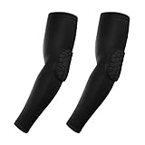 DONGKER Kompressions Armstulpe,Rutschfest Compression Sleeves Arm,Sport Armstulpen mit Wabenpolstern für Volleyball, Fußball, Baseball, Radfahren