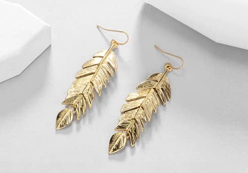 Amazon Brand HIKARO 14K Gold Plated Leaf Vintage Dangle Earrings For Women Drop Earrings Jewelry Gifts for Women Girl Gifts Present Valentines Birthday Anniversary Mothers Day Christmas