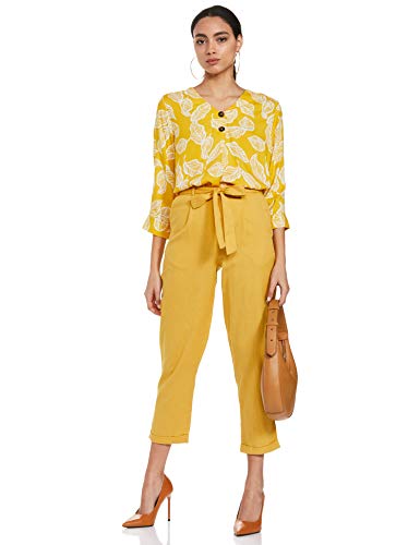Image of Max Women's Cropped Regular Fit Pants with Sash Tie-Up