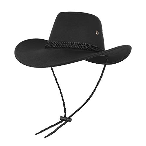 GEMVIE Sombrero de Cowboy Hombre Sombrero de Vaquero de ala Ancha Vintage Estilo Australiano Western Down Under Bush Hat Cover