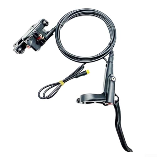 MoSundi 4 Kolben Hydraulische E-Bike Scheibenbremse Set für Bafang Mittelmotor BBS01 BBS02 3PIN, Power-Off-Bremse vorne und hinten mit 3-adrigem wasserdichtem Kabel