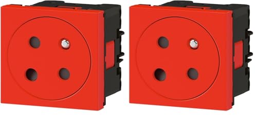 Prise de courant Surface Legrand Mosaic Link rouge détrompage en lot de 2