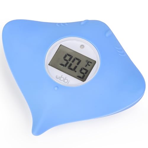Image of Ubbi Stingray Baby Bath Thermometer for Newborns and Infants, Accurate and Instant High and Low Digital Reads, Floating Silicone Safety Thermometer, Newborn Registry Must Haves, Blue