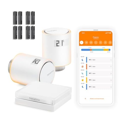 Netatmo Starter Pack Válvulas WiFi Inteligentes para Radiador, Control Remoto|Ahorro de energía, Paquete para calefacción colectiva, Compatible con Amazon Alexa, Apple y Google NVP-AMZ