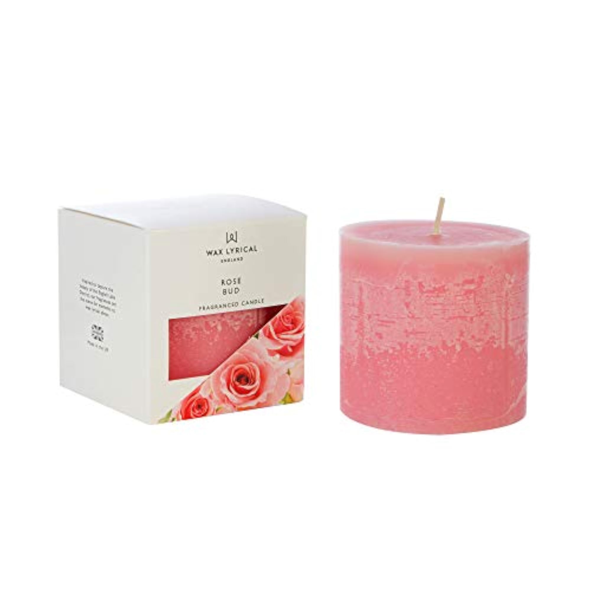 Scented Pillar Candle Rose Bud, Burn Time Approx 60 Hours