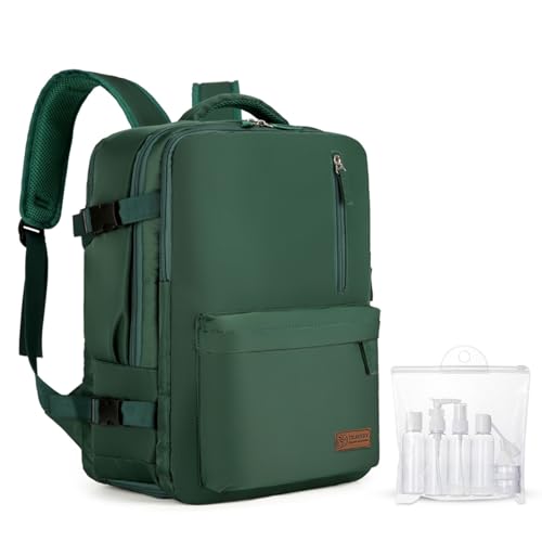 TRAVERY Mochila ryanair 40x20x25, mochila cabina avion, maleta cabina ryanair, maleta 40x20x25, apta para aerolíneas, set botes rellenables incluido