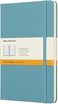 Diary Moleskine Classic Notebook, Large, Ruled, Blue Reef, Hard Cover (5 X 8.25) Book