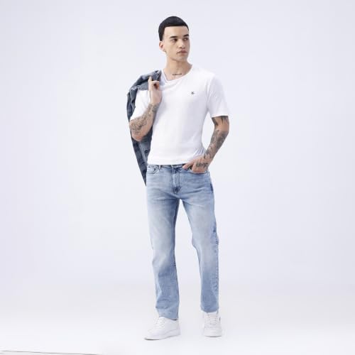 Image of BASICS Cotton Stretch Men's Jeans | Smart Casual Denim | Ultra-flexible stretch cotton denim. Modern style. Durable, breathable & built for all-day travel comfort.