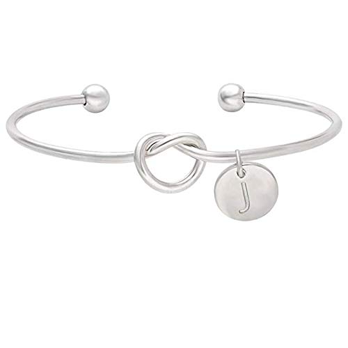 BONNIO Regalos de Damas Corbata el Nudo Solo Letras Iniciales encantos Personalizados Pulsera niñas joyería Size #J
