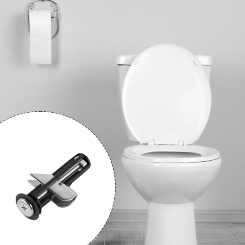 Laroal 4-teiliges Toilettensitz-Befestigungsset für obere Deckelscharniere, Toilettensitzschrauben-Ersatzset mit Dichtungen, einfache Installation