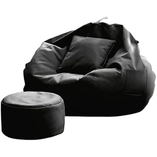 OHSTORE Faux Leather Bean Bag Cover Set 4XL